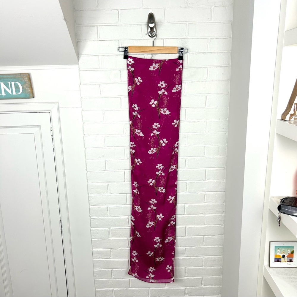 Lisa Cabot Design Fuchsia Pink Floral Scarf